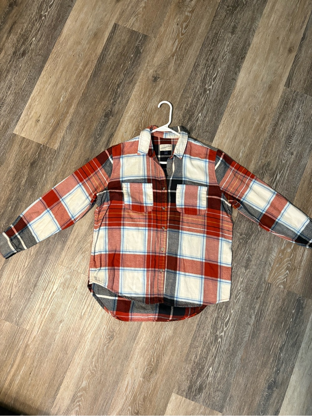 Universal Thread Red & White Plaid Button-Down Shirt